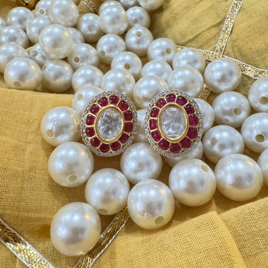 MIYA Stud Earrings (Ruby)