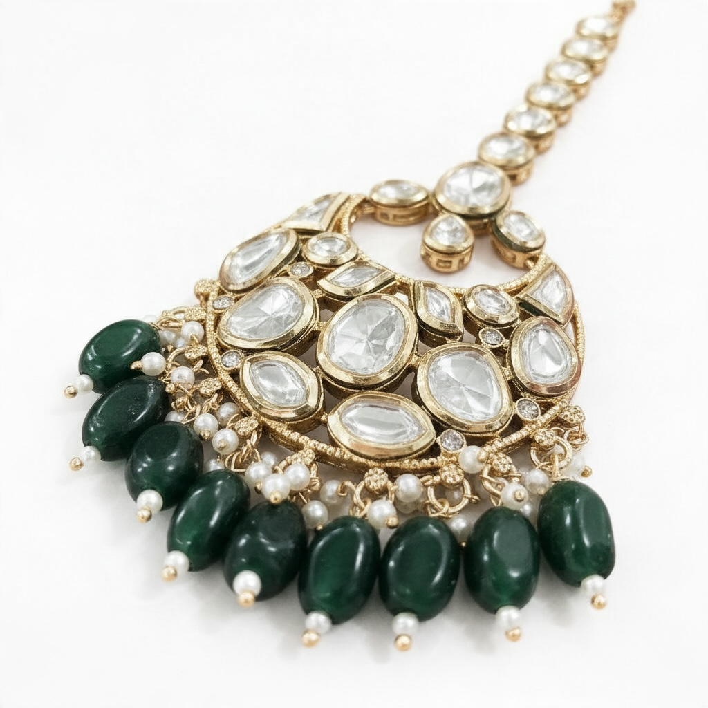 DEEP Emerald Maang Tikka