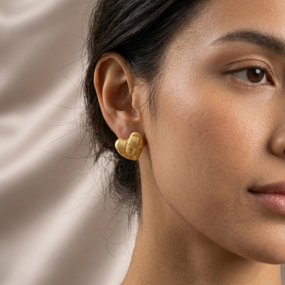 WOVEN HEARTS Stud Earrings