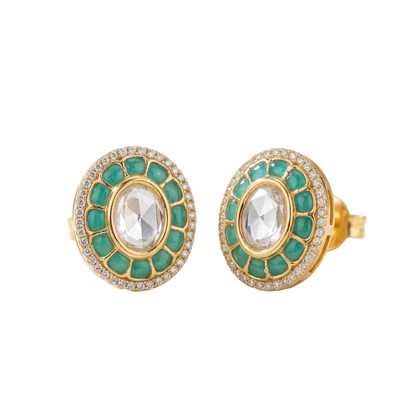 MIYA Stud Earrings (Emerald Green)