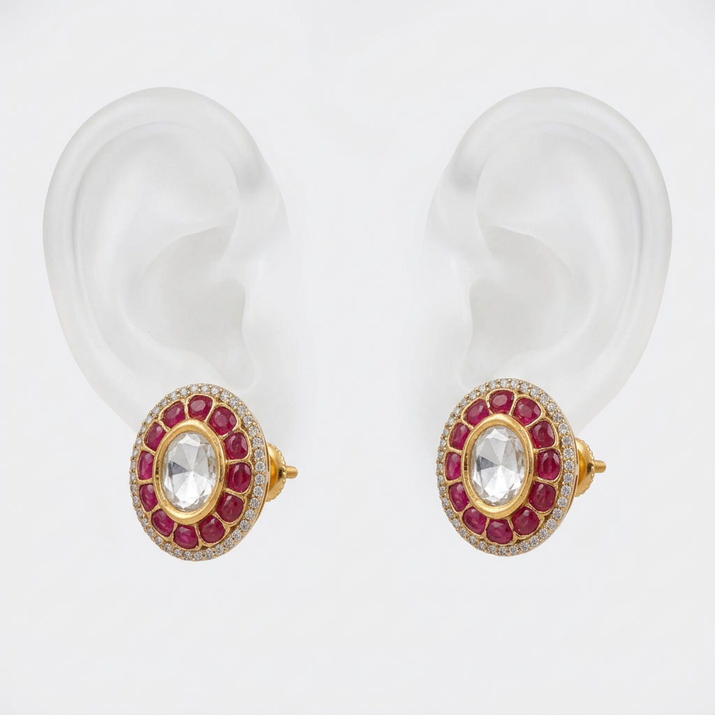 MIYA Stud Earrings (Ruby)
