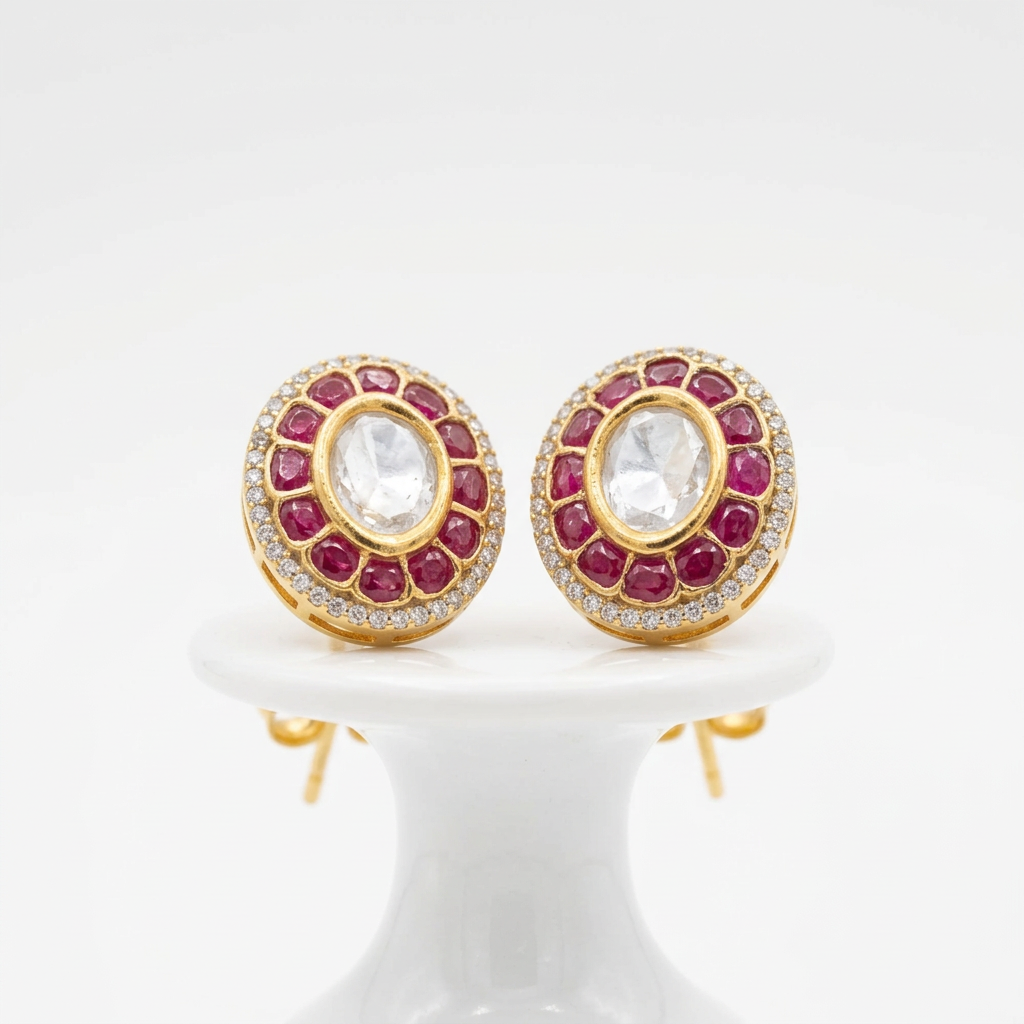 MIYA Stud Earrings (Ruby)