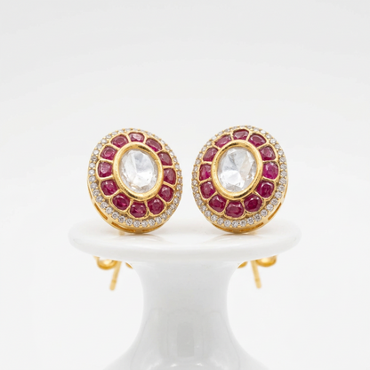 MIYA Stud Earrings (Ruby)