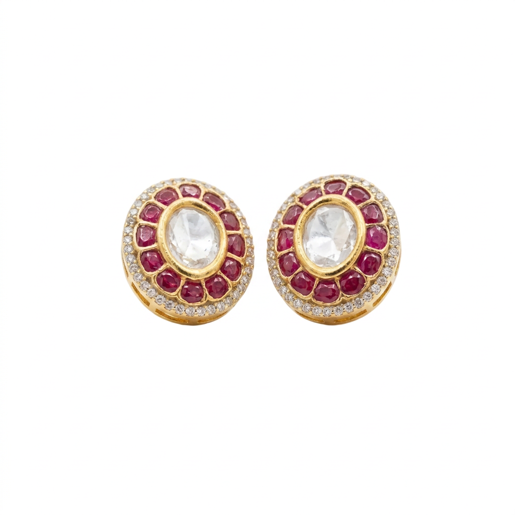 MIYA Stud Earrings (Ruby)