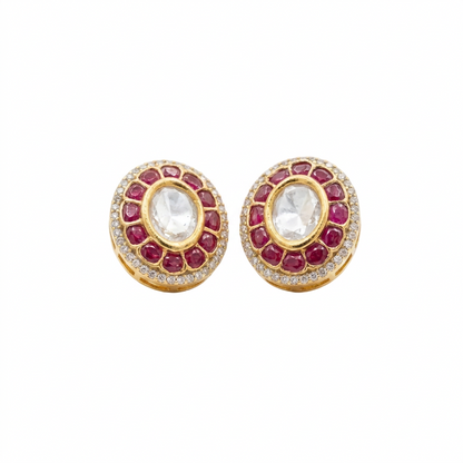 MIYA Stud Earrings (Ruby)