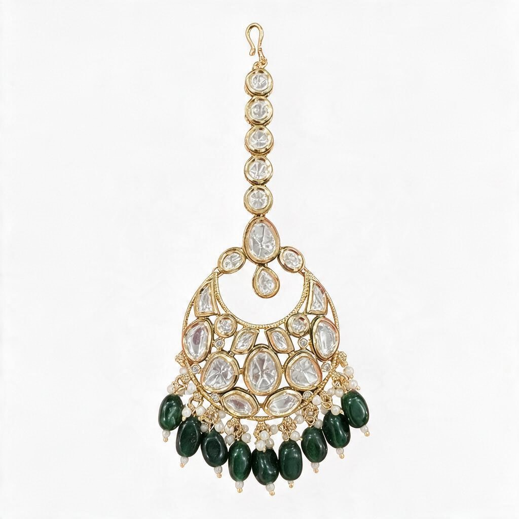 DEEP Emerald Maang Tikka