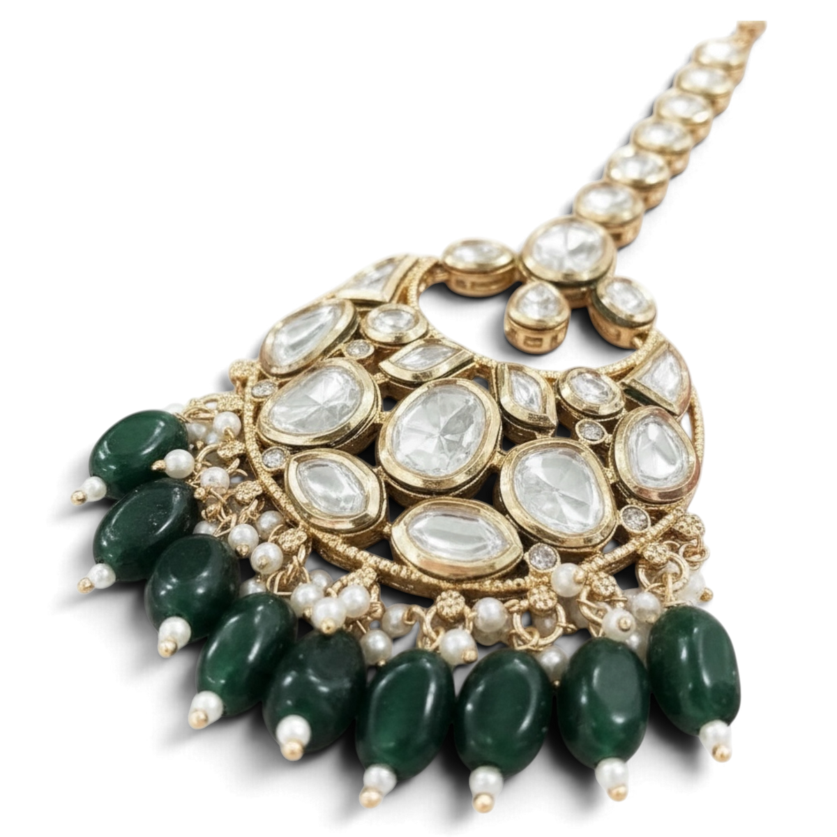 DEEP Emerald Maang Tikka