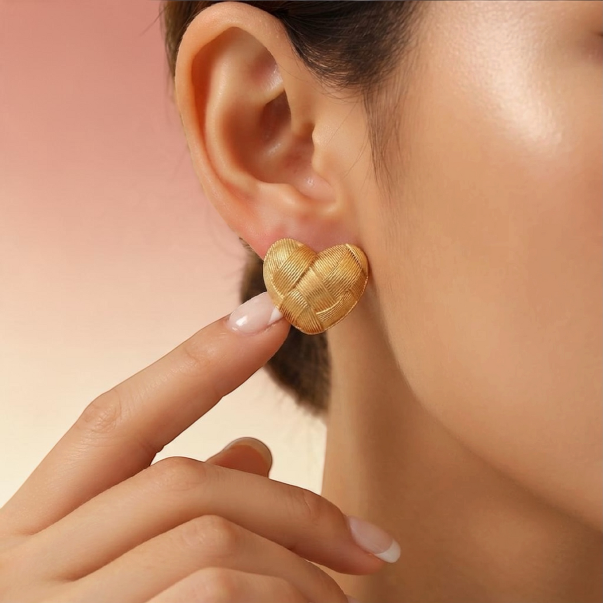 WOVEN HEARTS Stud Earrings