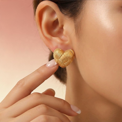 WOVEN HEARTS Stud Earrings